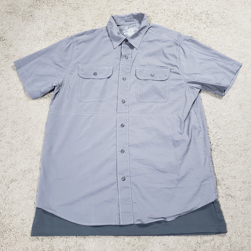 Vertx Shirt Men Large Gray Snap Guardian Tactical Utility Pullover Workshirt